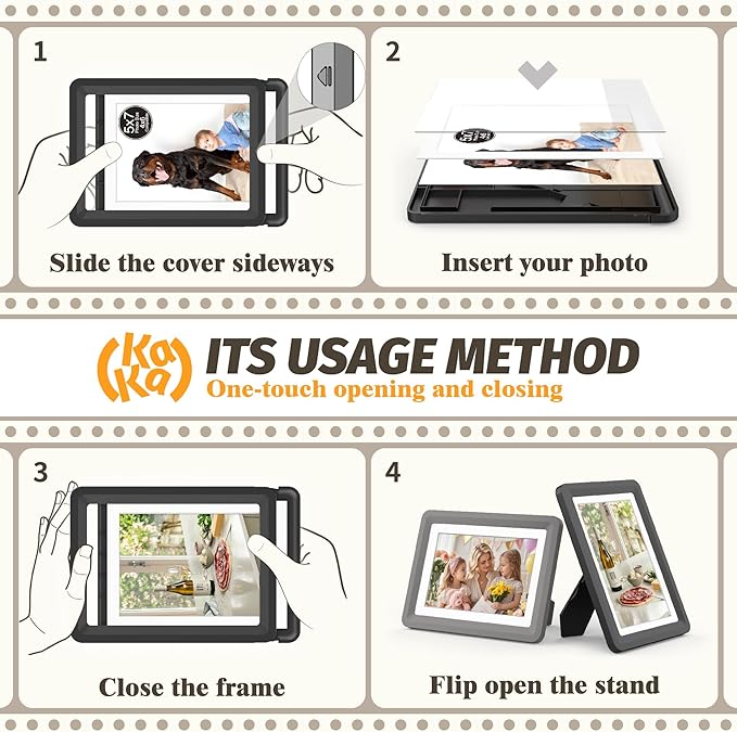 5x7 Picture Frame, Clear Acrylic Photo Frame with White Mat for 4x6 Photos, One-Piece Shatterproof Tool-Free Design, UV-Resistant Waterproof Tabletop Frame for Home Office Decor with 10-Year Warranty