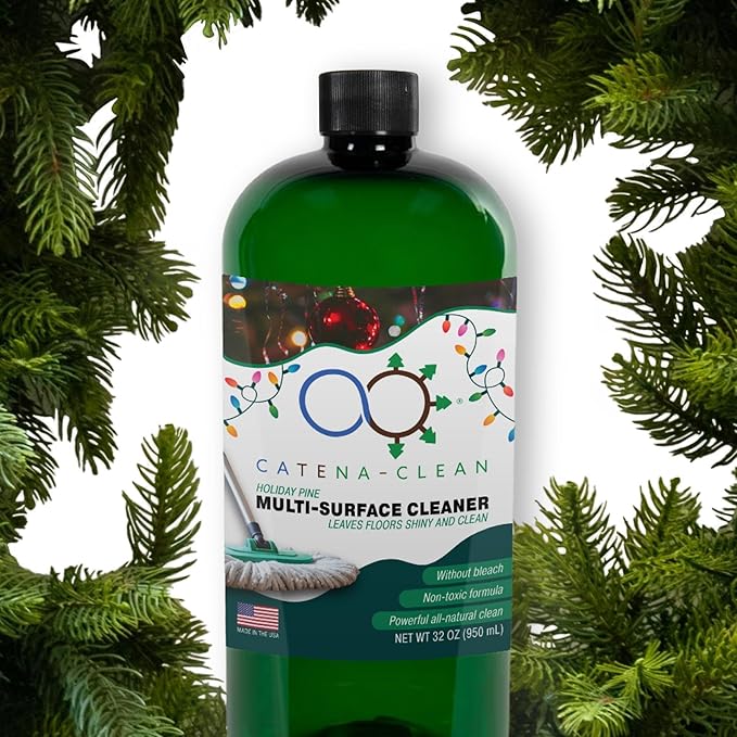 Natural Holiday Pine Scented Mop Cleaner (1 Pack) - Streak-Free Floor Cleaning Solution for Wood, Laminate & Metal Flooring - Removes Dirt, Spills, Grime & Sticky Residue 32 fl. oz total
