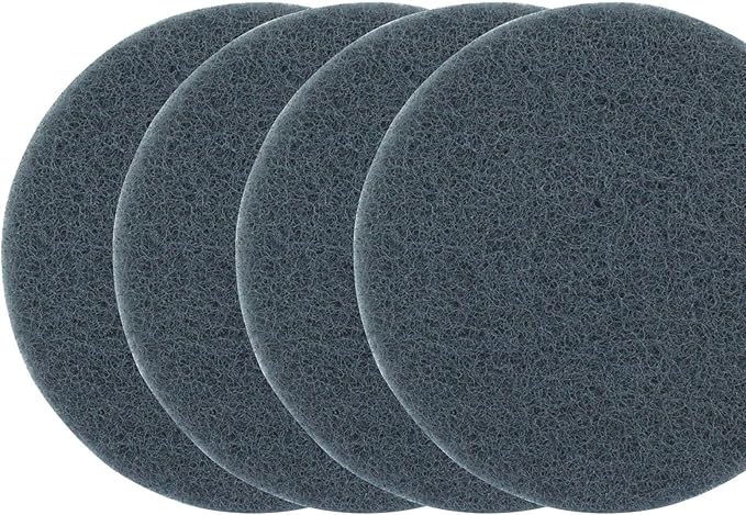 10 Pcs 800 Grits Power Scrubber Pad, Replacement Scouring Pads Abrasive Buffing Pads Drill Power Brush Polishing Pad(5 Inch, Grey)