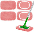 Reusable Microfiber Mop Pads - 4 Pack Washable Wet Pads Refill for Mopping Floors, Pink (Mop is not Included)