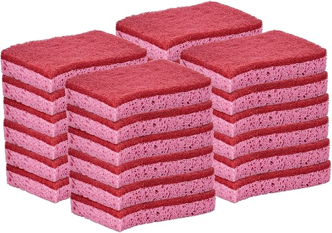Kitchen Sponges for Washing Dishes, Non-Scratch Cellulose Dish Scrub Sponges, Cleaning Sponges for Household Use, Safe Cleaning Products, Kitchen Sponges Pack of 24, by Superio