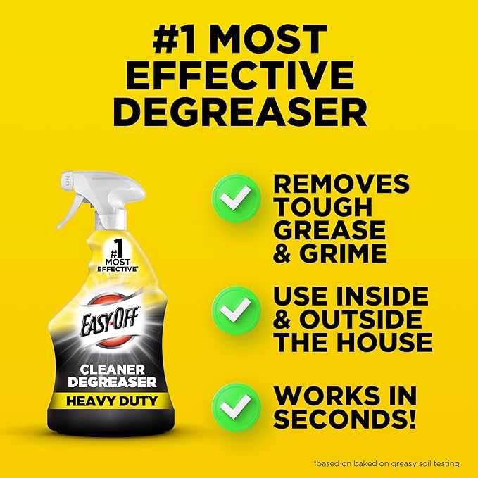 Easy-Off Heavy Duty Degreaser, Removes Grease & Grime, For Kitchen, Garage, Outdoor & More 32oz