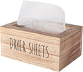 zoocatia Laundry Room Decor Dryer Sheet Container Wood Detergent Dispenser Organization and Storage Box Holder for Laundry Pods, Dryer Balls, Brown