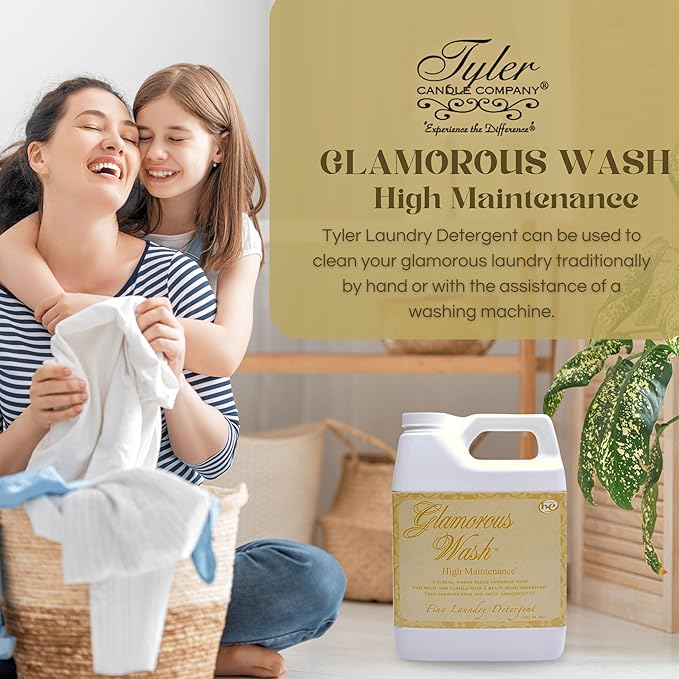 Worldwide Nutrition Bundle Compatible with Tyler Candle Company Glamorous Wash High Maintenance Scent Fine Laundry Liquid Detergent - 907gram (32 Fl Oz) Container with Keychain