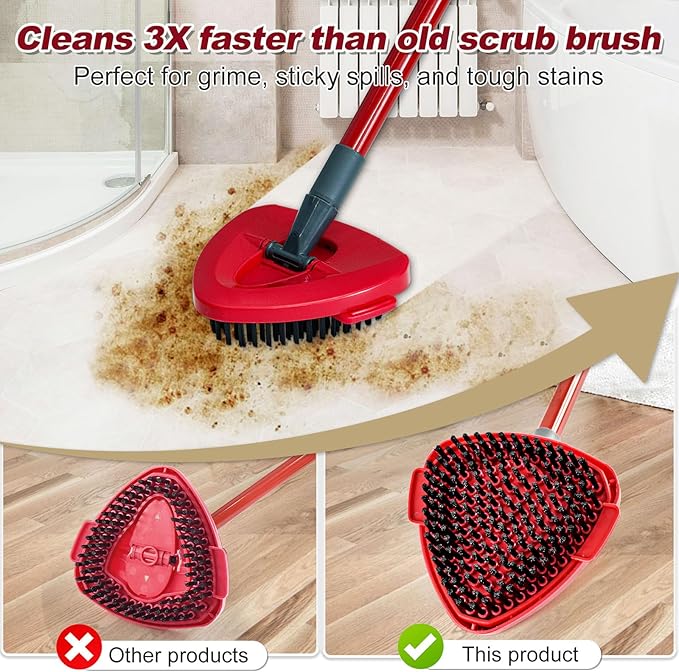 Chenille Mop Heads Replacements for Ocedar, Mop Replace Head for O Cedar Mops, Chenille Duster for Ocedar Easywring 1 Tank Spin Mops Includes 3 Pack Chenilles Pad Refills, 1 Scrub Brush and 1 Base