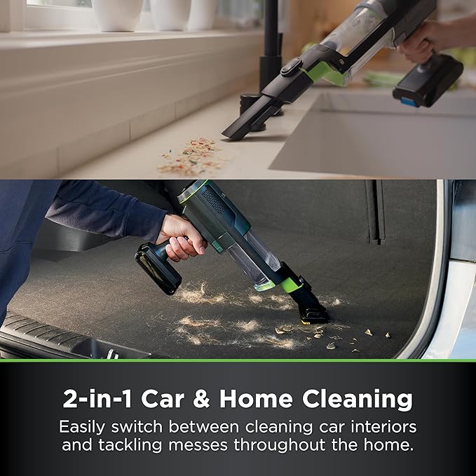 Shark PowerBoost Cordless 2-in-1 Car/Home Handheld PowerVac, Powerful Suction, 40 Minute Runtime, Portable, 3 Cleaning Modes, LED Screen, Furfins Tool, Duster Crevice Tool, Charcoal, BH102