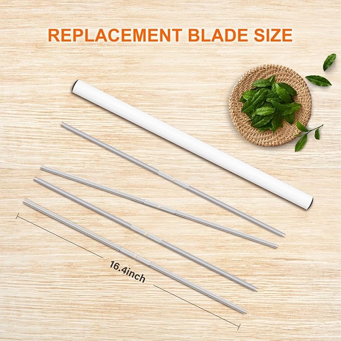 iPower 19inch Trimmer Leaf Bowl Blades Twisted Spin Cut, Sharp Stainless Steel, Include 2 Serrated 2 Straight