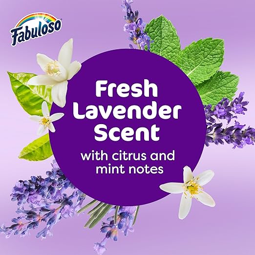 Fabuloso 2X Multi-Purpose Cleaner, No Rinse Floor Cleaner, Long-Lasting Freshness, Lavender Scent, 56 fl oz