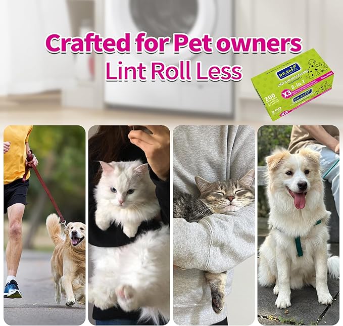 r.Easy LINT & HAIR REMOVER Pet HUGESHEETS with 3X Dryer Sheets, Rose Dream, 200 Count,PLANT&MINERAL-BASED FORMULA