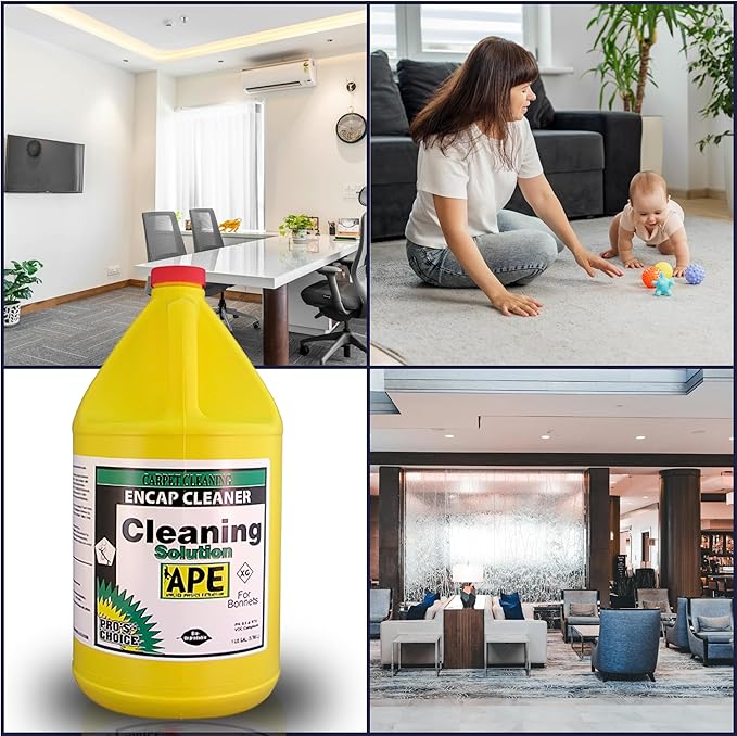 Pro’s Choice Smartcap Cleaning Solution, Advanced Soil-Resistant Carpet and Upholstery Stain Remover with Encapsulation Technology, Spot Cleaner Concentrated Formula and Stain Removal, 1 Gallon