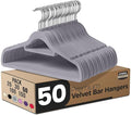 Utopia Home Premium Velvet Hangers 50 Pack - Non-Slip Clothes Hangers with Tie Bar - Grey Hangers - Standard Hangers with 360 Degree Rotatable Hook - Heavy Duty Coat Hangers