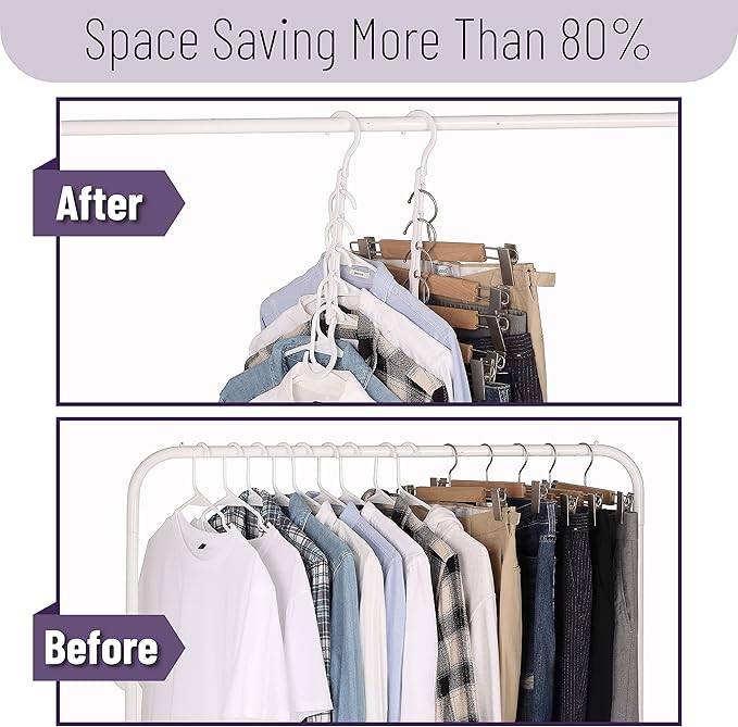 Mr. Pen Space Saving Hangers - 8 Pack White Space Saver Shirt Hangers, Clothes Organizer