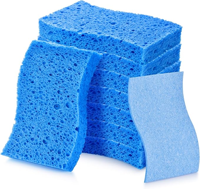 8PCS Dish Sponges Kitchen, Premium Blue Dish Washing Kitchen Sponge, Compressed Cleaning Sponges for Cleaning Kitchen and Bathroom, Non Scratch Scrub Sponge, Cleans Quickly and Well