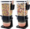 Osacoe Cereal Dispenser Countertop Black 2 Pack with Bowls Spoons Cutlery Box,5.5 QT Dry Food Dispenser Snack Organizer Containers Storage for Pantry Kitchen Organization Oatmeal Nut Granola Candy