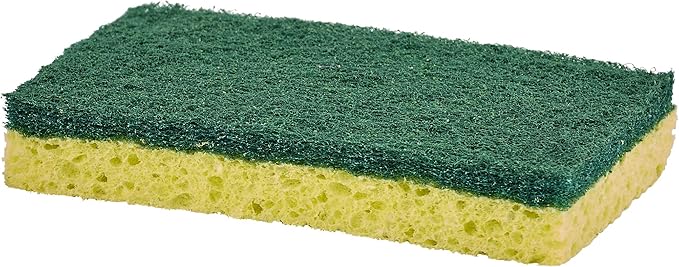 Scrubee Heavy Duty Scrub Sponge with Scouring Pad, Kitchen Dishwashing, Sink, Pot and Frying Pan Cellulose Scrubber Sponge Non Scratch. by Superio… (4.5" 3 Pack)