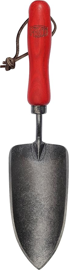 FELCO 401 Made in The Netherlands Gardening Trowel – Forged Boron Steel Blade with FSC Ash-Wood Handle & Leather Strap | Planting, Digging & Transplanting Tool (FELCO 401 Garden Trowel)