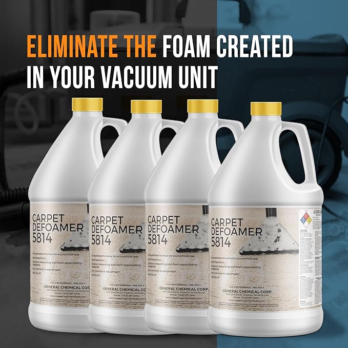 Carpet Defoamer 5814 -Foam Suppressant for Deep Rug Cleaner Machine & Floor Covering Shampooer for a Heavy-Duty Carpet Cleaner Solution, Neutral Non-Corrosive Silicone Emulsion Case