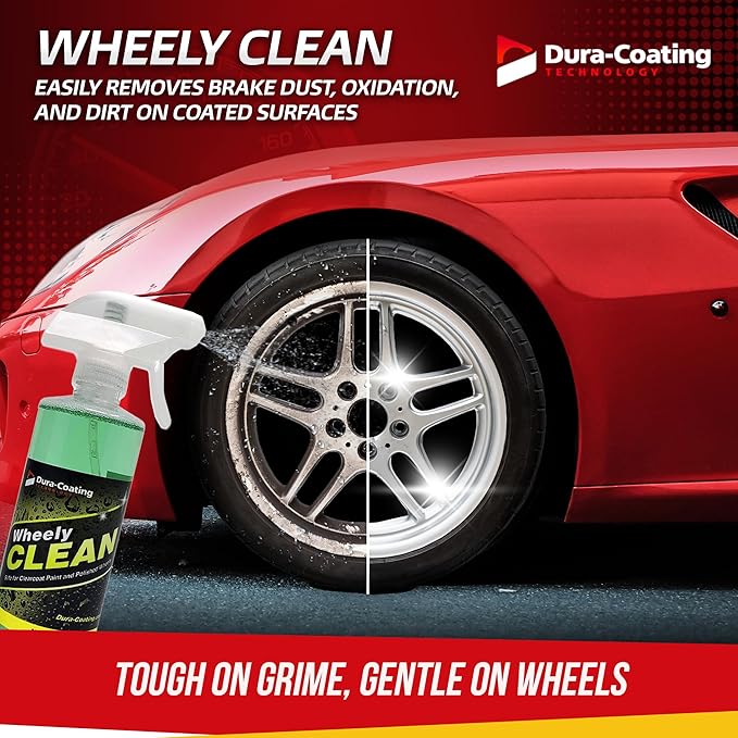 DURA-COATING TECHNOLOGY, Blue Premium Metal Polish - Perfect for Aluminum Wheels, Diamond Plate, Stainless Steel, Copper, Brass, & Nickel - 16oz Polish + 16oz Wheely Clean (Wheel and Tire Cleaner)