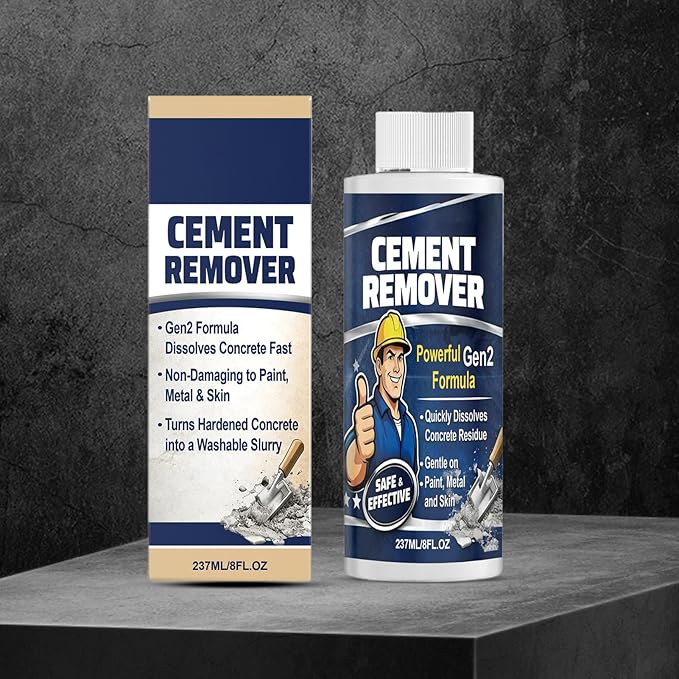 Fast-Acting Concrete Remover, No-Damaging Cleaner Liquid, 237ml Dried Concrete Dissolver with Powerful Formula, Safe Cleaning Solution with Easy Application Feature -Friendly