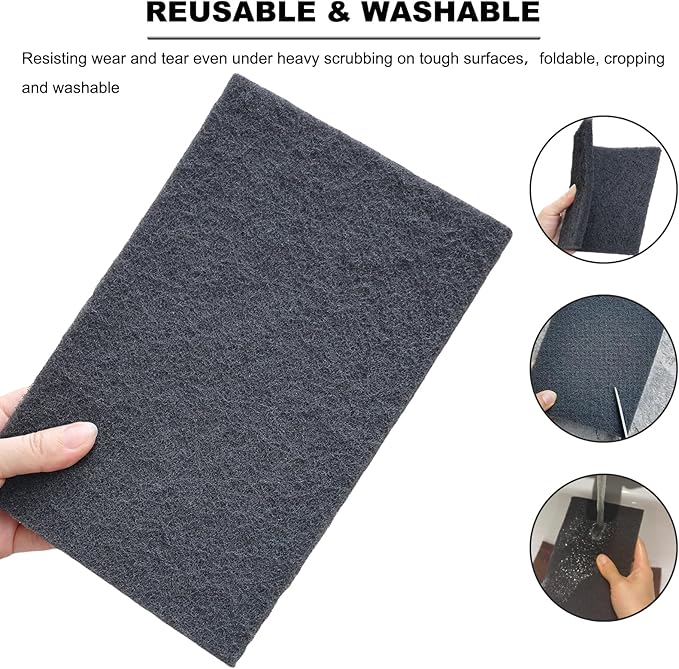 Premium 10 Pack 6" x 9" Grey General Purpose Scuff Pads - Scuffing, Scouring, Sanding, Paint Primer Prep Adhesion Scratch - Surface Preparation Automotive Car Auto Body Woodworking Wo (800 Grit)