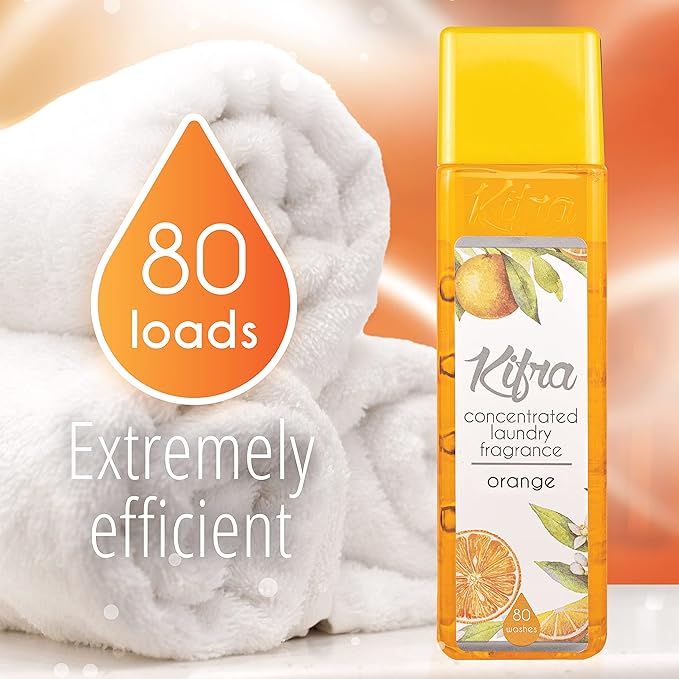 KIFRA ORANGE Concentrated Laundry Fragrance 6.76 Fl Oz 200ml 80 Washing Cycles