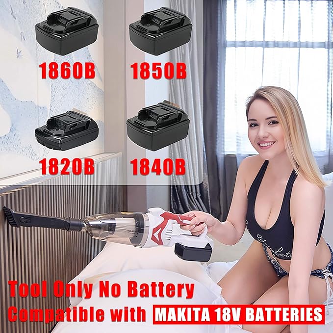 Cordless Vacuum Cleaner for Makita 18V Battery, Handheld Vacuum EasyClean Wet Dry Use,Wireless Vacuum for Car,Home, Boat,Workshop, Pet Hair, Furniture Cleaning (Tool Only No Battery)