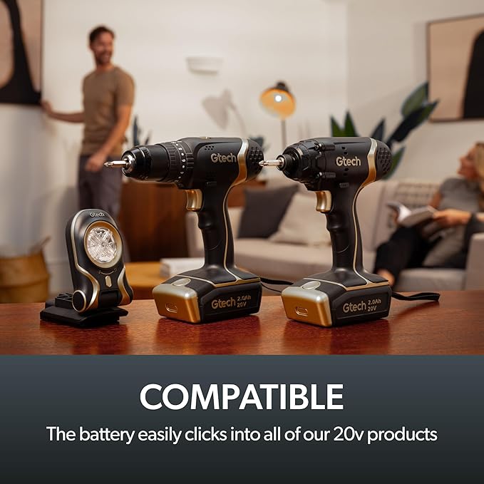 Gtech Power Tool Battery Pack - Lithium-Ion Technology for Longer Runtime - Compatible with All Power Tools - Minimal Self-Discharge - Black/Gold