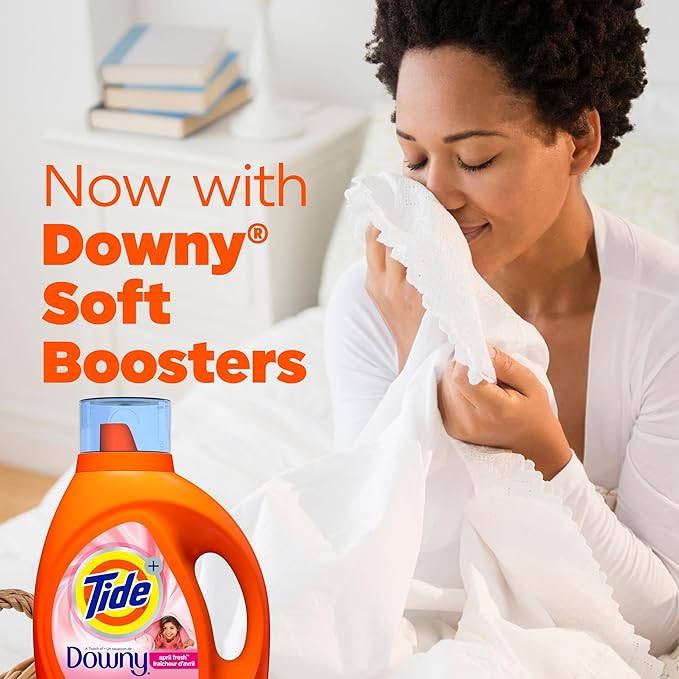 Tide Plus Boost of Ultra Downy Liquid Laundry Detergent, April Fresh Scent, 84 fl oz, 59 Loads, Laundry Detergent Liquid with Long-Lasting Freshness