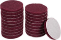 HARFINGTON 20pcs Scrubber Scouring Pads 400 Grits 3 Inch Drill Power Brush Hoop and Loop Surface Conditioning Disc Drill Scuffing Disc Scrub Pads for Home Kitchen Cleaning, Red