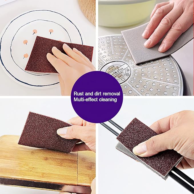 20pcs Nano Carborundum Sponge, Emery Sponge Brush Clean Eraser Scrub, Kitchen Magic Cleaning Sponge for Removing Rust Cleaning Pots and Pans, Household Cleaning Tool