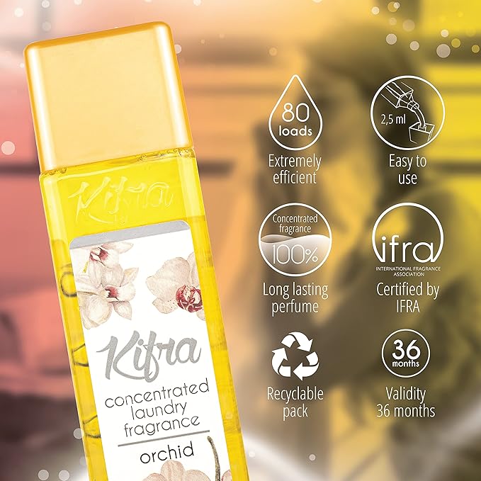 KIFRA ORCHID Concentrated Laundry Fragrance 6.76 Fl Oz 200ml 80 Washing Cycles