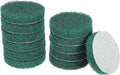 HARFINGTON 12pcs Scrubber Scouring Pads 180 Grits 3 Inch Drill Power Brush Hoop and Loop Surface Conditioning Disc Drill Scuffing Disc Scrub Pads for Home Kitchen Cleaning, Green
