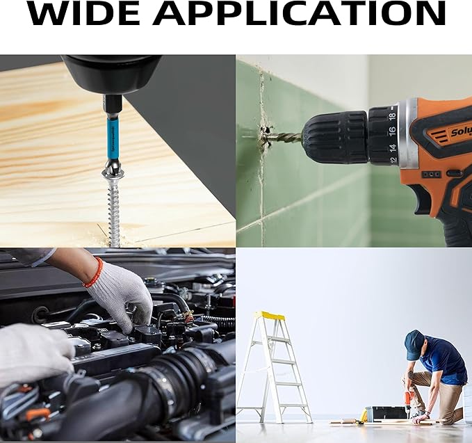 SOLUDE 16.8V Max Cordless Drill Driver Kit,Electric Power Drill Set with 2 Pack 3000mAh Li-ion Battery,3/8 Inch Keyless Chuck,Variable Speed,18+1 Position and 55pcs Drill/Driver Bits