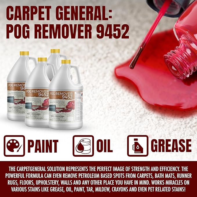 POG Remover 9452 - Paint, Oil & Grease Heavy Duty Remover & Cleaner - Residential, Industrial & Commercial - Case of Four Gallon Jugs