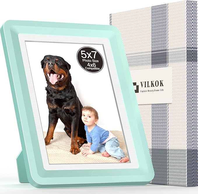 5x7 Picture Frame, Clear Acrylic Photo Frame with White Mat for 4x6 Photos, One-Piece Shatterproof Tool-Free Design, UV-Resistant Waterproof Tabletop Frame for Home Office Decor with 10-Year Warranty