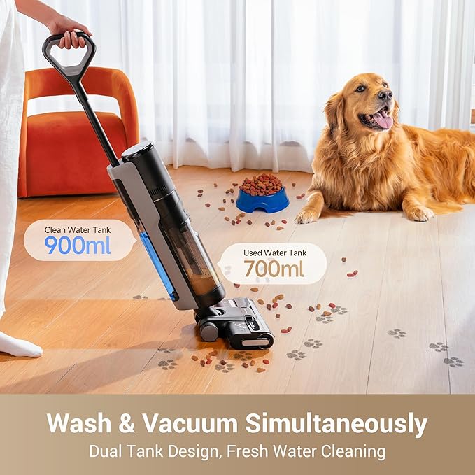 DREAME G10 Cordless Vacuum Mop with Self-Cleaning, Dual Tank Design, All in One Wet Dry Vacuum Cleaner, Up to 30 Mins Runtime, Cordless Floor Washer for Hard Floors