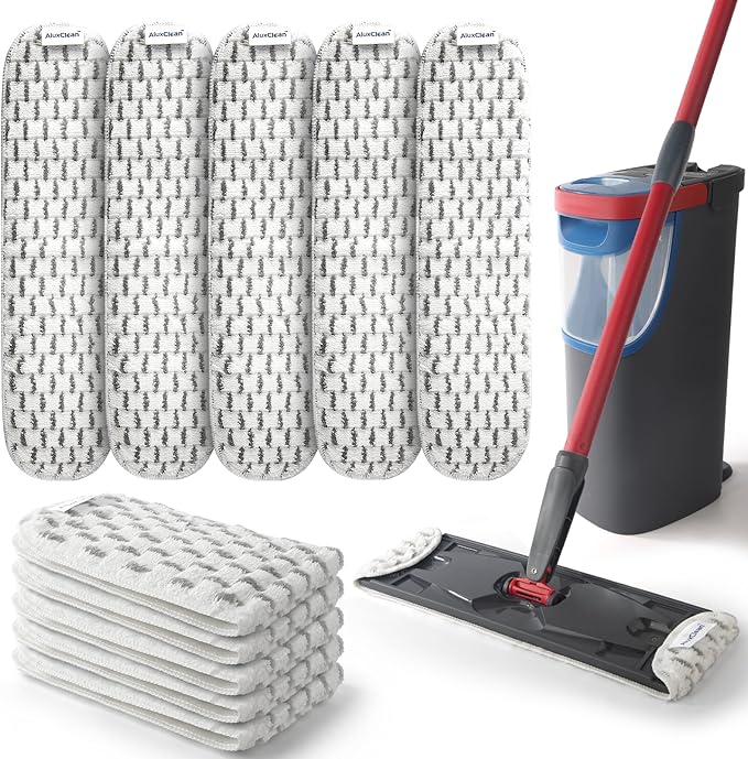 5 Pack H2PrO Flat Mop Pad Replacements Compatible with O Cedar H2PrO Flat System, New Upgrade for Deep Cleaning, Machine Washable Reusable Microfiber Durable Mop Refill for All Hard Floor