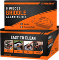 12-Piece Griddle Cleaning Kit for Blackstone, Flat Top Grill Cleaning Kit Non-Scratch Scouring Pads for Kitchen - 10 Scrubber Pads and 2 Handles