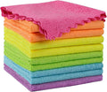 Orighty Microfiber Cleaning Cloth, 10 Pack Highly Absorbent Cleaning Rags, Household Cleaning Supplies, Reusable Lint Free Cloths Microfiber Rag for House, Kitchen, Car Care, 12x11 inch, Multicolor