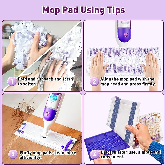 Funtin Power Mop Pads for Swiffer PowerMop, Unscented Disposable Mop Refills, Thickened Multi-Surface Replacement Mopping Pad, Dry & Wet Use for Floor Cleaning, 20 Packs