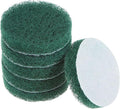 HARFINGTON 6pcs Drill Power Brush 3 inch Tile Scrubber Scouring Pads 180-240 Grit for Bathroom Kitchen Household Cleaning