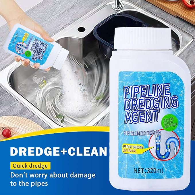 Liapu Drain Clog Remover, Pipeline Dredging Agent, Powerful Quick Cleaning Drain Toilet Cleaner Tool, Unclog Toilet Clog And Kitchen Sink Pipe Unblocker Powder