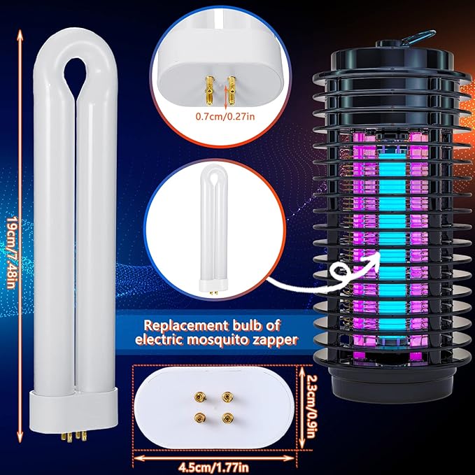Bug Zapper Replacement Bulb 15 W U Shaped Twin Tube Bulb Indoor Outdoor Bug Zapper Light with 4 Pin Base(White,4 Pieces)