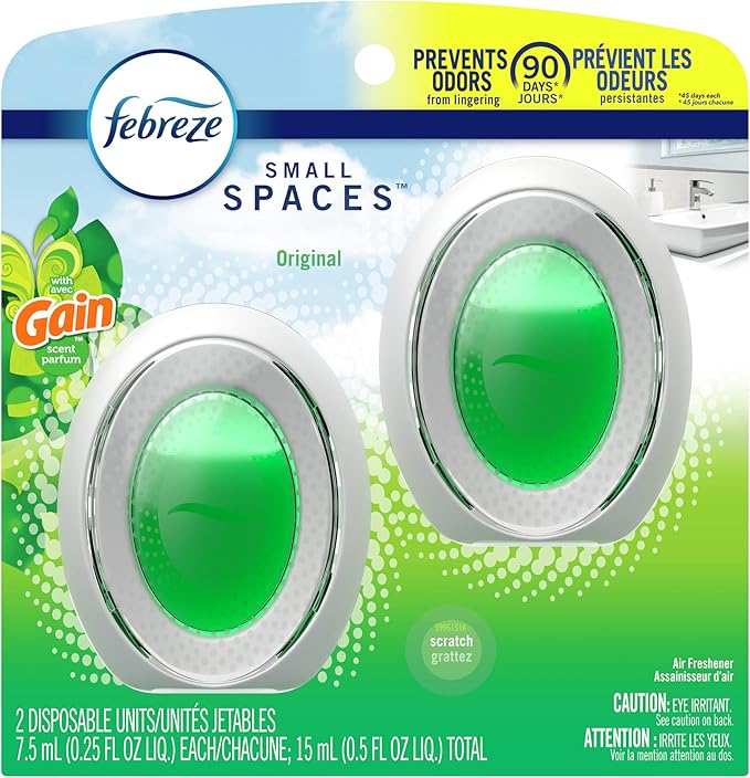 Febreze Odor-Eliminating Small Spaces Air Freshener, Gain Original Scent, 2 Count