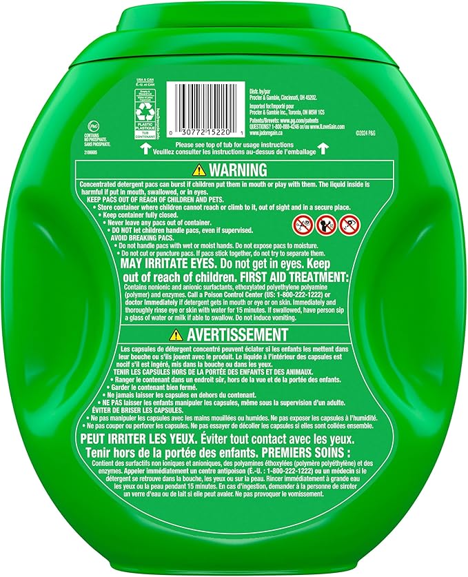 Gain Flings Laundry Detergent Pacs, 102 Count, Original Scent, with Odor Defense, concentrated laundry soap pacs