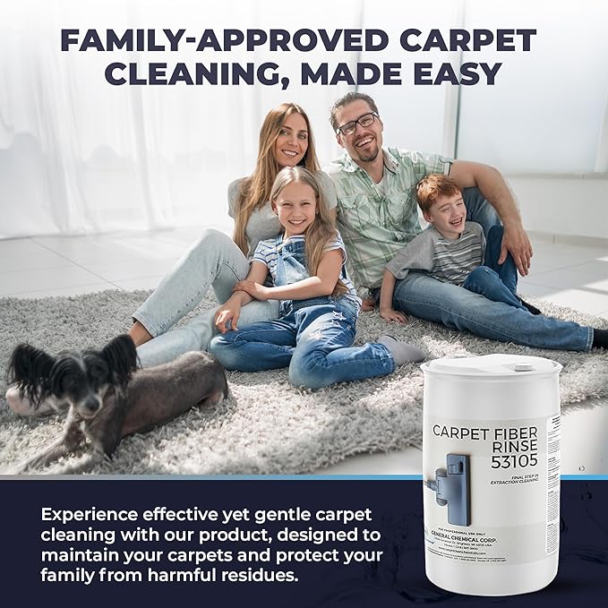 CarpetGeneral- Carpet Fiber Rinse & Odor Neutralizer Solution 53105|Prevent Browning, Bleeding & Odors with Top Carpet Cleaner Liquid|Carpet Fiber Rinse Professional Residue Attracting Agent 55 Gallon
