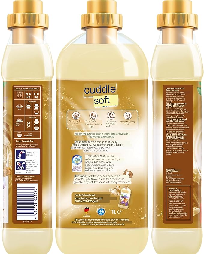 Fabric Softener Moment of Happiness - 3x1L (101.44 oz) - 114 Wash Loads - Made in Germany