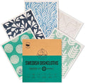Harps&Seb Swedish Dishcloths for Kitchen Dish Towels - 5 Pack, Non-Scratch Reusable Paper Towels, Super Absorbent Washable Swedish Dish Cloths, No Odor, Biodegradable, Blue Design