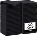 AIDEA Microfiber Cleaning Cloth Black 50PK, Microfiber Towels for Cars, Premium Car Cloths, Dusting Cloth Lint Free Cleaning Rags for SUVs, House, Kitchen, Window, Workshops,11.5×11.5"
