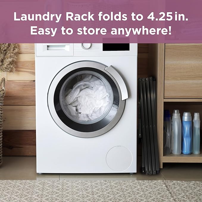 BLACK+DECKER 4-Tier Expandable Collapsible Clothes Drying Rack, Telescopic Height, Foldable Space-Saving Laundry Air Dryer for Towels, Shirts & Delicates – Durable Steel, No Tools Needed